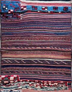 Bakhtiari Khorjin Saddle Bag • Vintage Persian Rug / Wall Art (3'x6') • 1940s