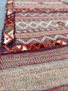 Bakhtiari Khorjin Saddle Bag • Vintage Persian Rug / Wall Art (3'x7') • 1940s