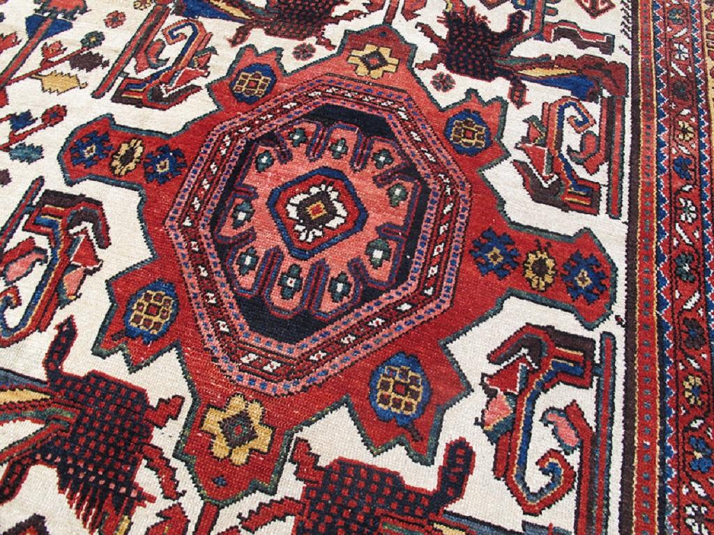 Antique Large Oversized Persian Bakhtiari Rug, Early 20th Century In Good Condition For Sale In San Francisco, CA