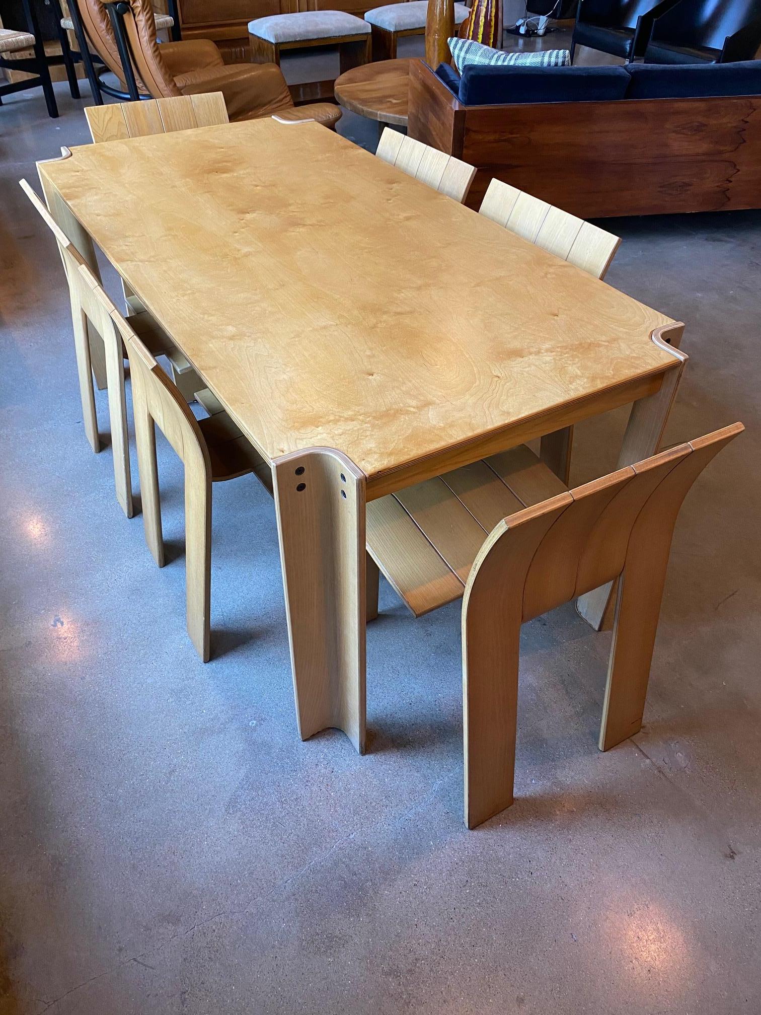 Ash Bakker “Strip” Dining Table and Chair Set, NL, 1970’s For Sale