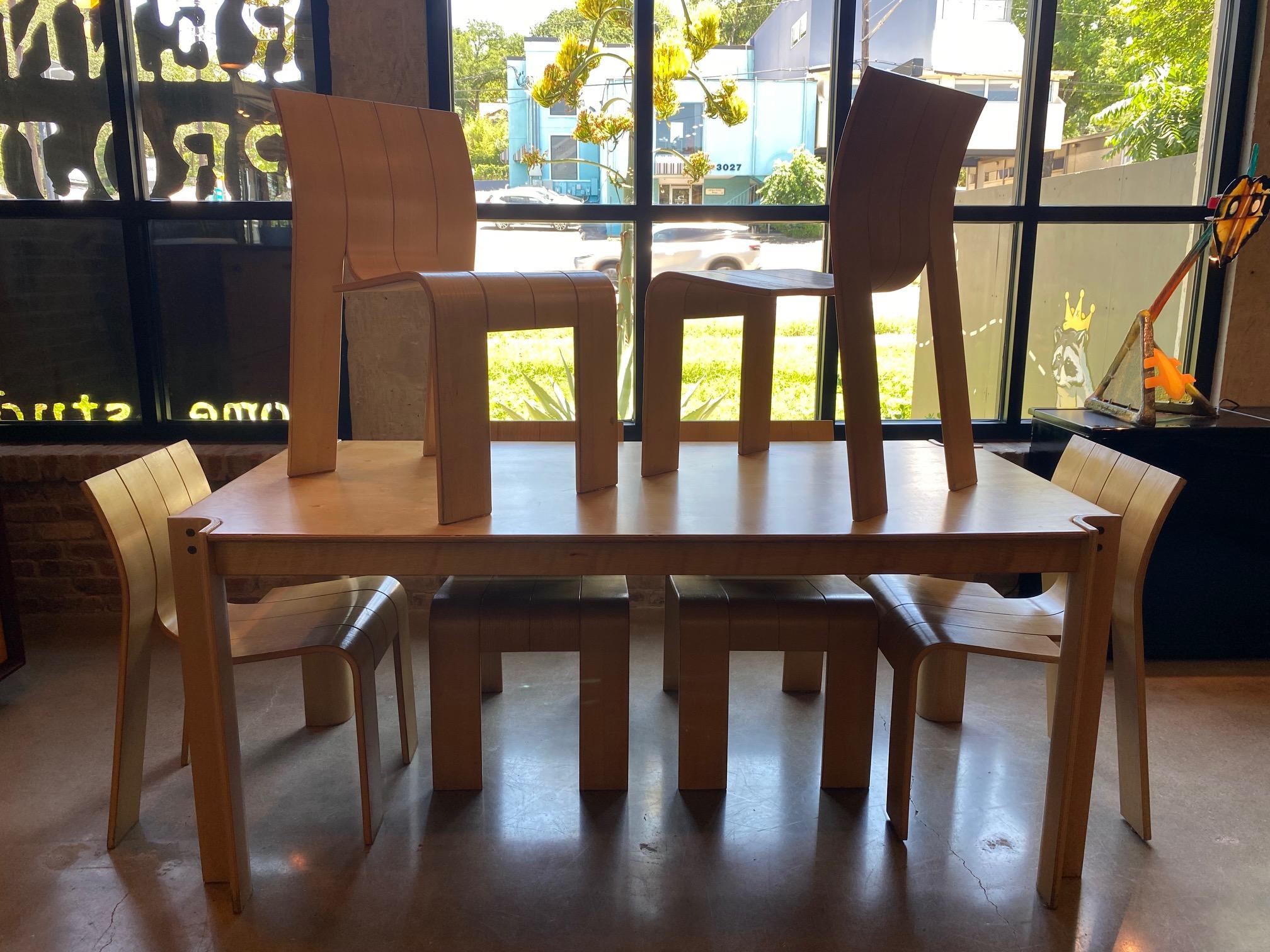 Bakker “Strip” Dining Table and Chair Set, NL, 1970’s 2