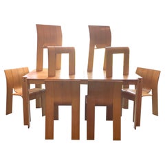 Bakker “Strip” Dining Table and Chair Set, NL, 1970’s