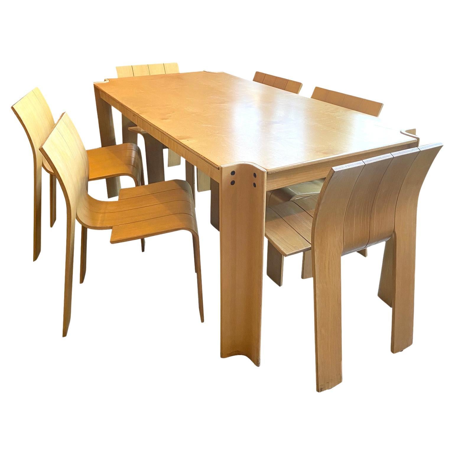 Bakker “Strip” Dining Table and Chair Set, NL, 1970’s For Sale
