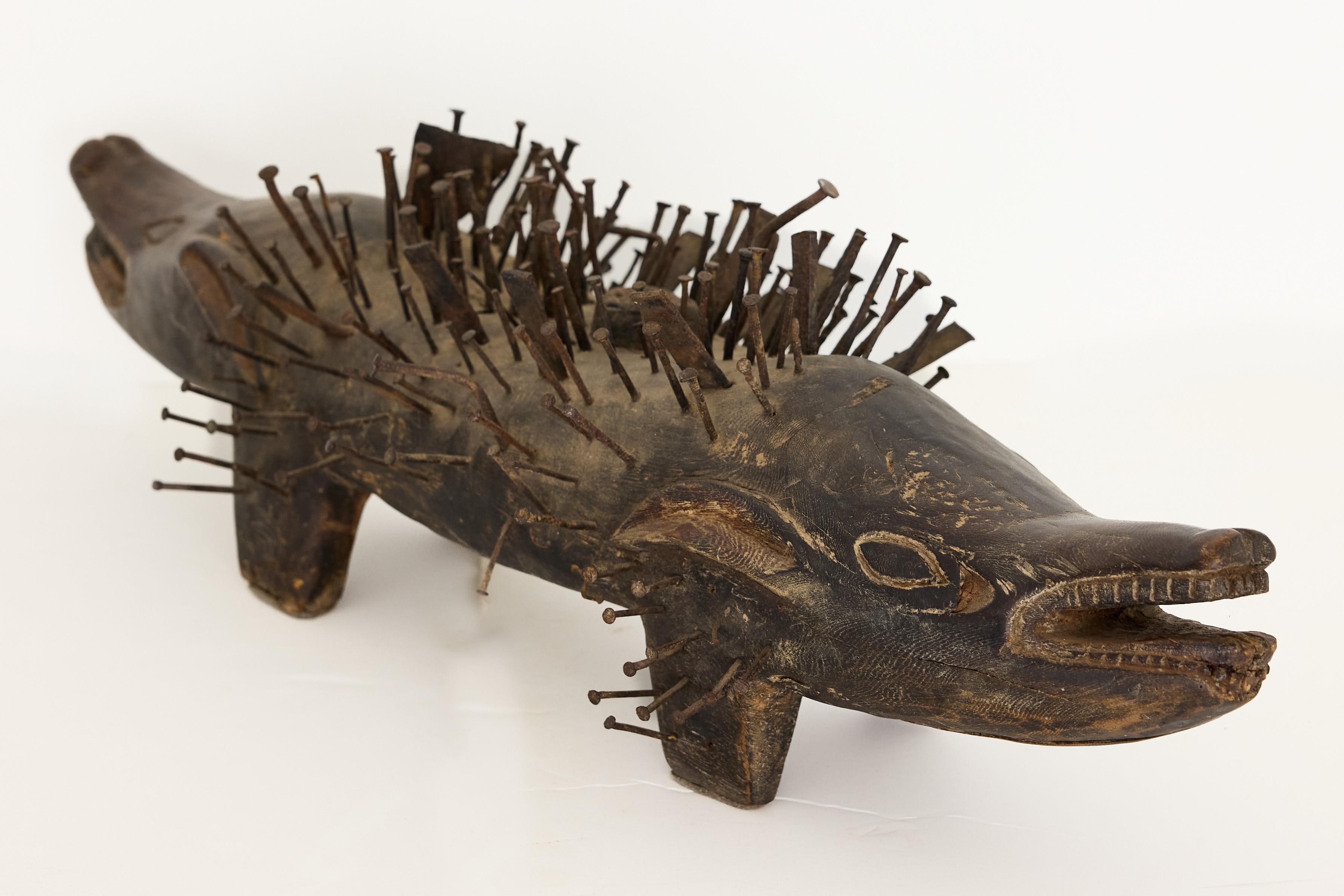 Bakongo Nkisi Kozo Nail-Studded Janus Dog Power Figure, Congo For Sale ...