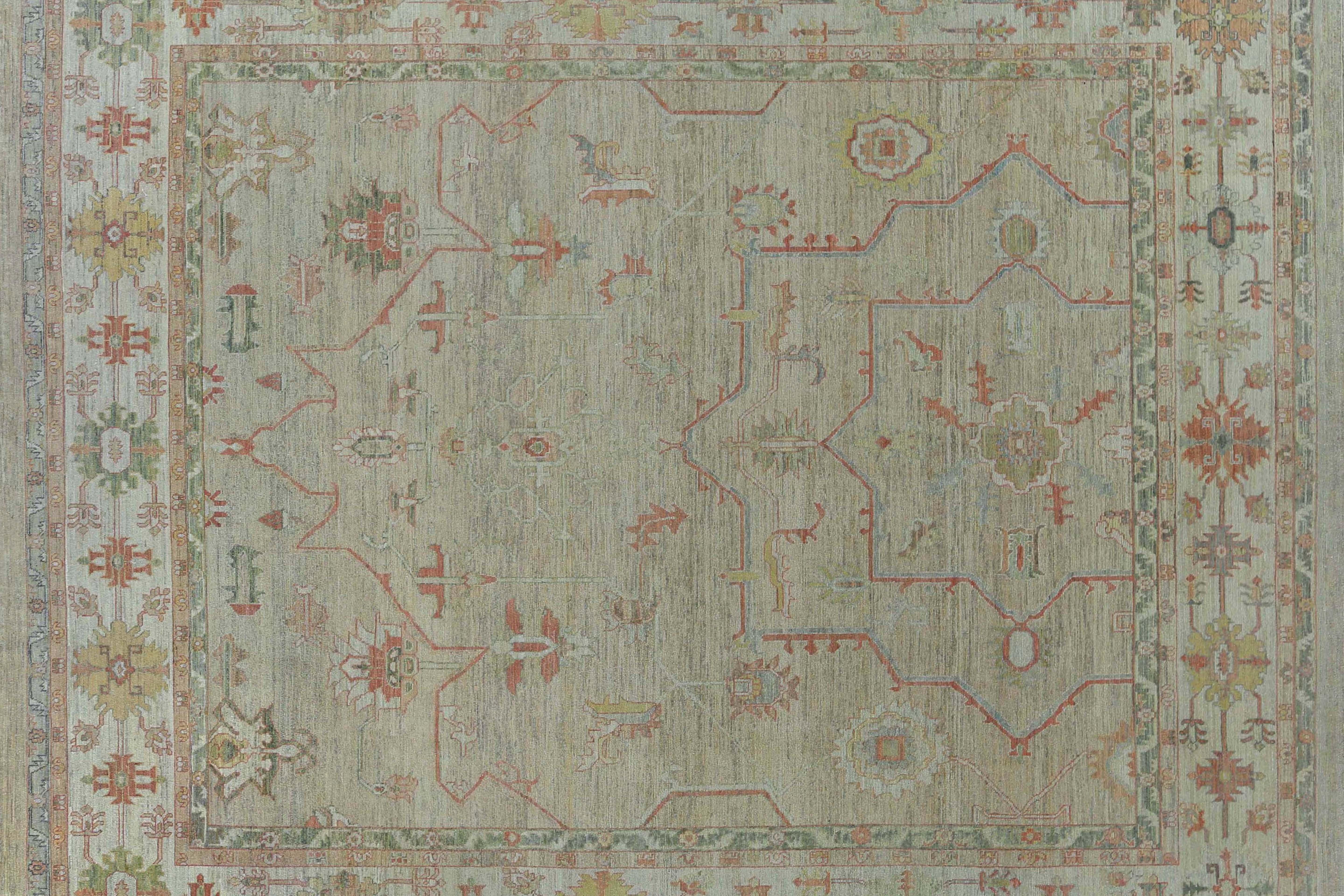Afghanistan BAKHSHAIESH Over Size Teppich Circa 1990 - Wolle Elfenbein Design - 95436 im Angebot 2