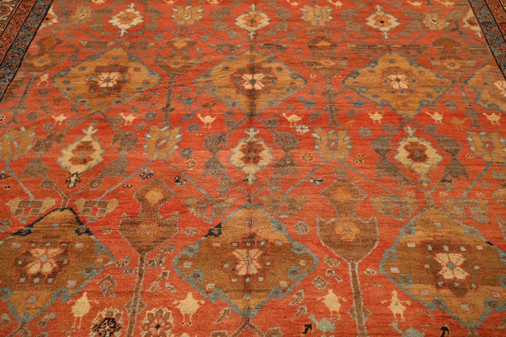 Wool Bakshaish 19th Century Room Size Rug - 10'8