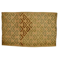 Retro Bakuba Carpet with Asymmetrical Design