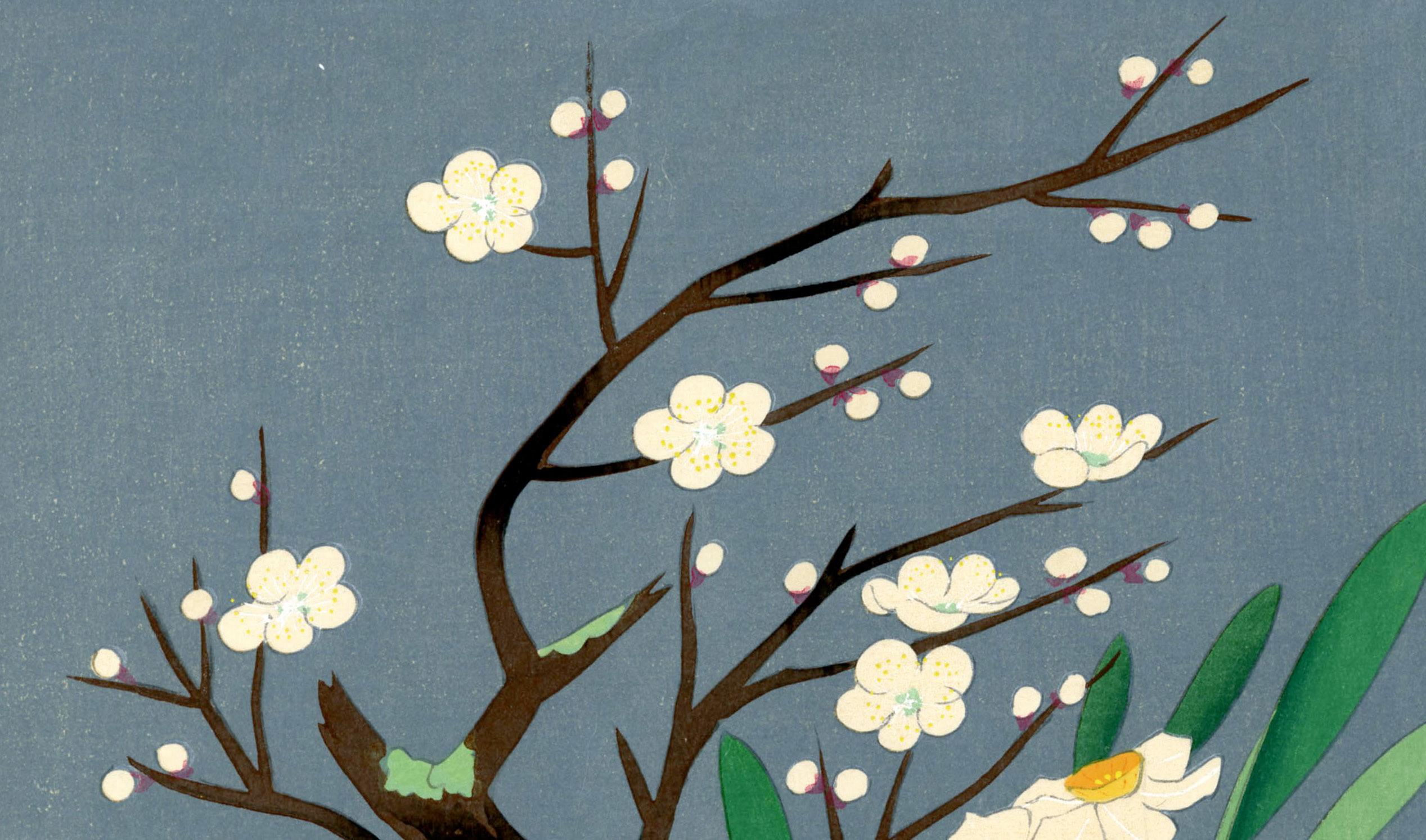 Flowers - Winter - Other Art Style Print by Bakufu Ono