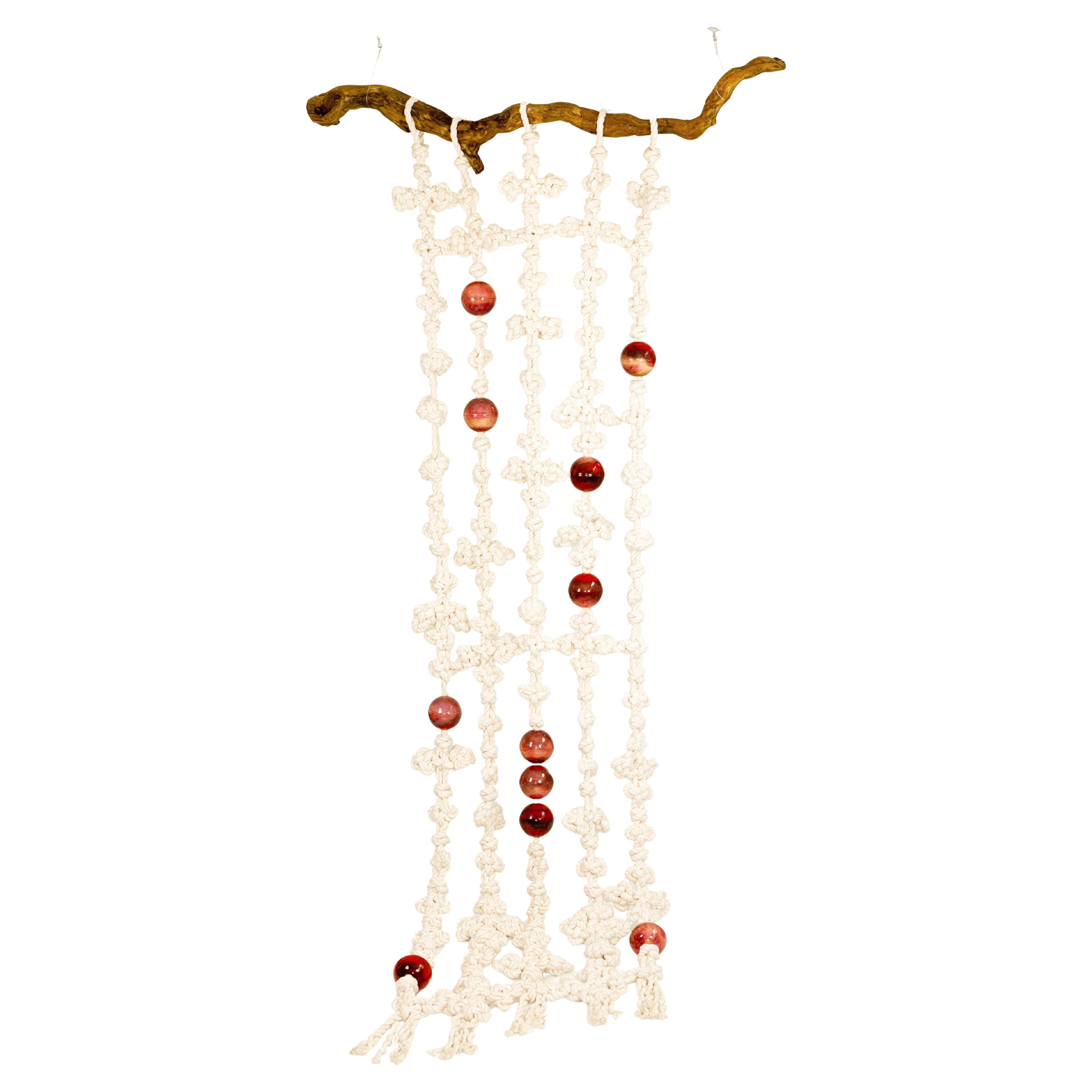 Bal.  Hanging tapestry crafted from traditional Korean knots of cotton ropes For Sale