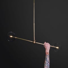 Balance 150X150 Pendant by Schwung Classics, Brass and Glass Design by Schwung
