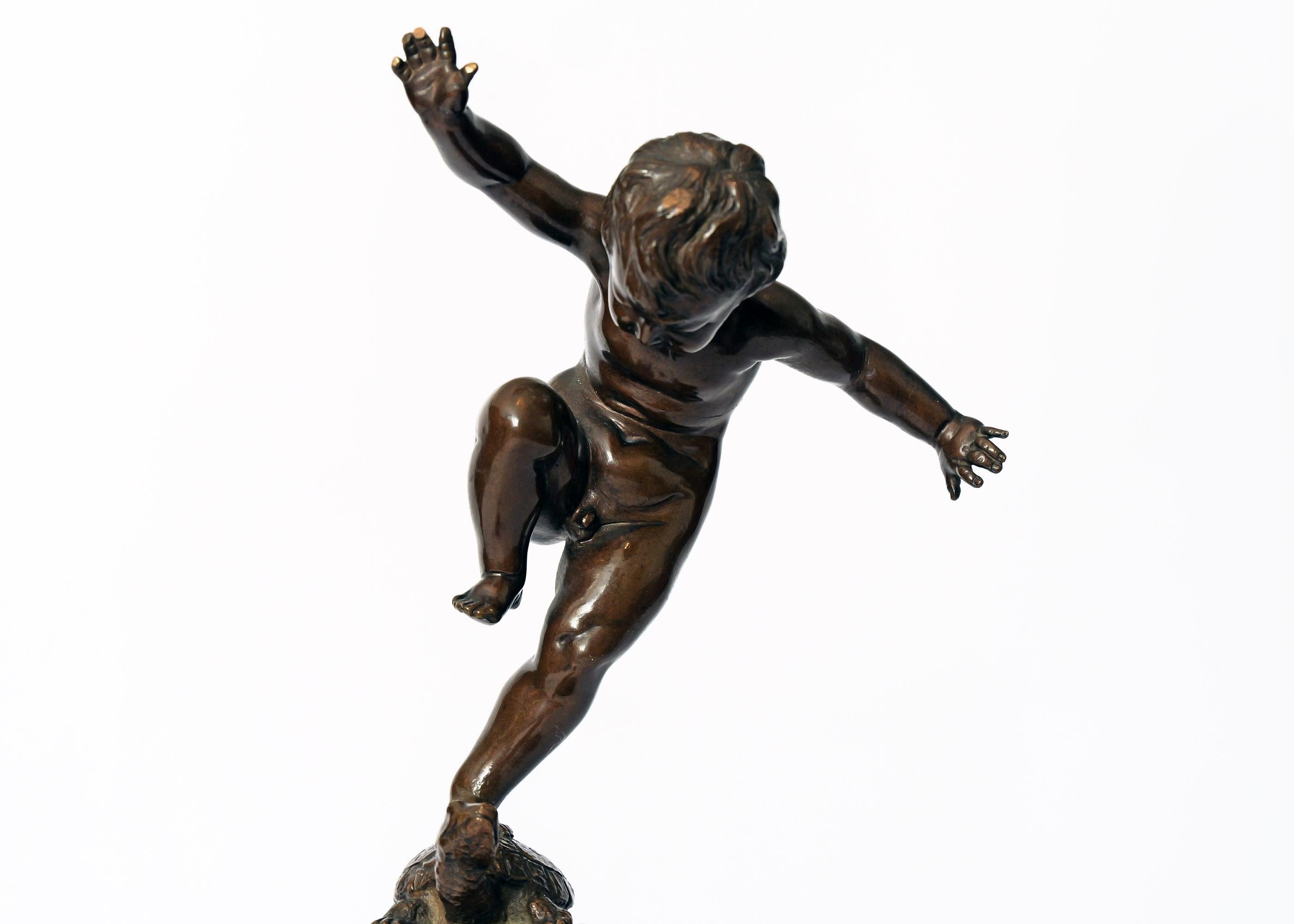 Bronzo Atto di equilibrio, Otto Geyer (Berlino 1843-1914), scultura in bronzo su base di marmo in vendita