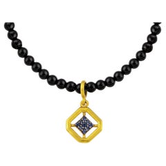 Balance Ancient Gold Necklace with Blue Sapphire