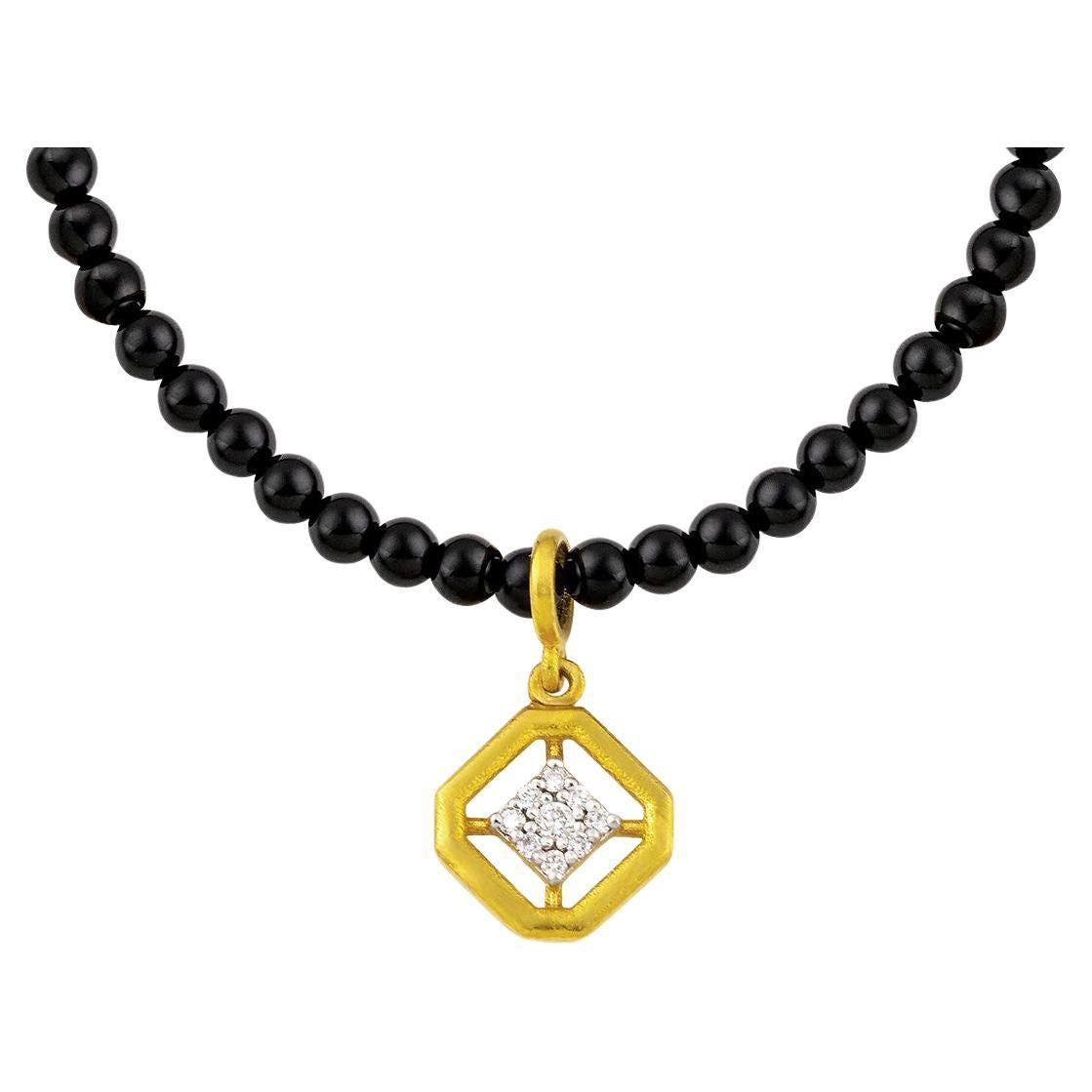 Balance Ancient Gold Necklace with Diamond