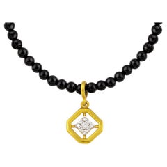 Balance Ancient Gold Necklace with Diamond