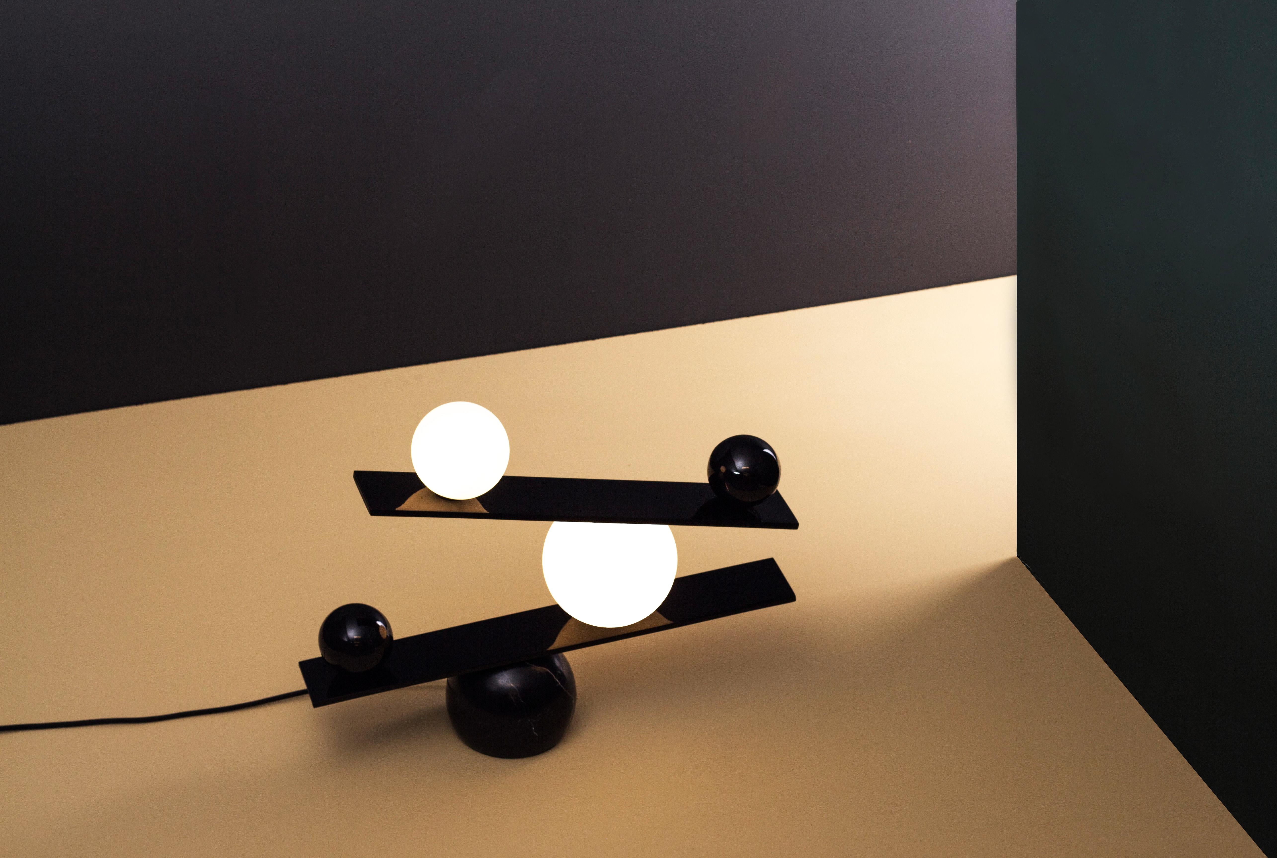 Swedish Balance Brass Table Lamp by Victor Castanera