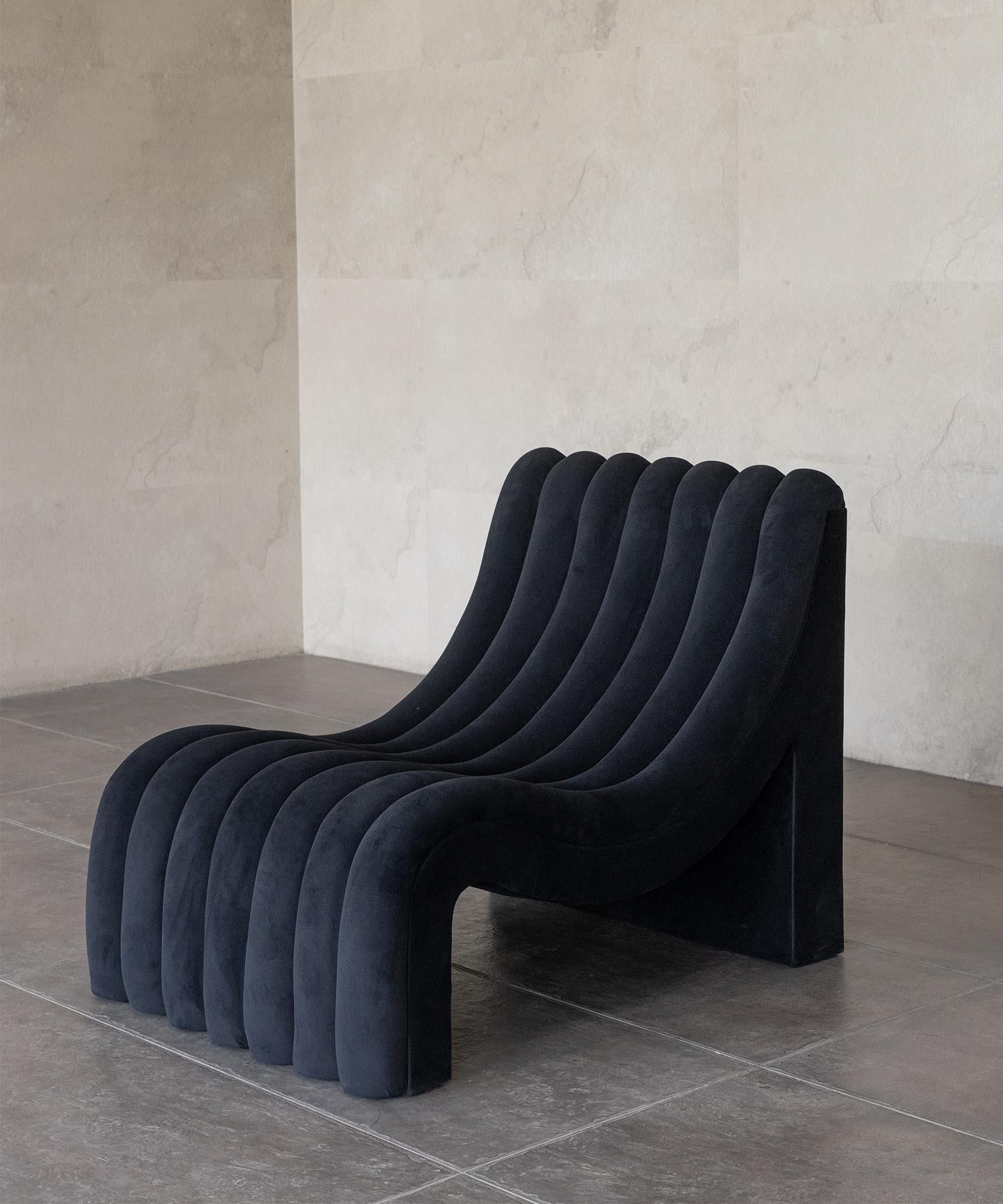 Modern BALANCE CHAIR - Matte Black Velvet by SHO MODERN For Sale