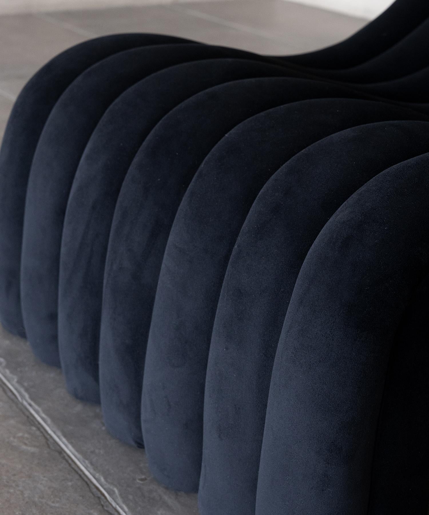 BALANCE CHAIR - Matte Black Velvet by SHO MODERN In New Condition For Sale In Laguna Niguel, CA