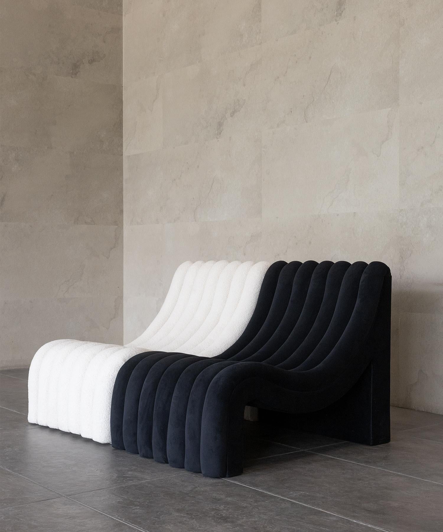 Contemporary BALANCE CHAIR - Matte Black Velvet by SHO MODERN For Sale
