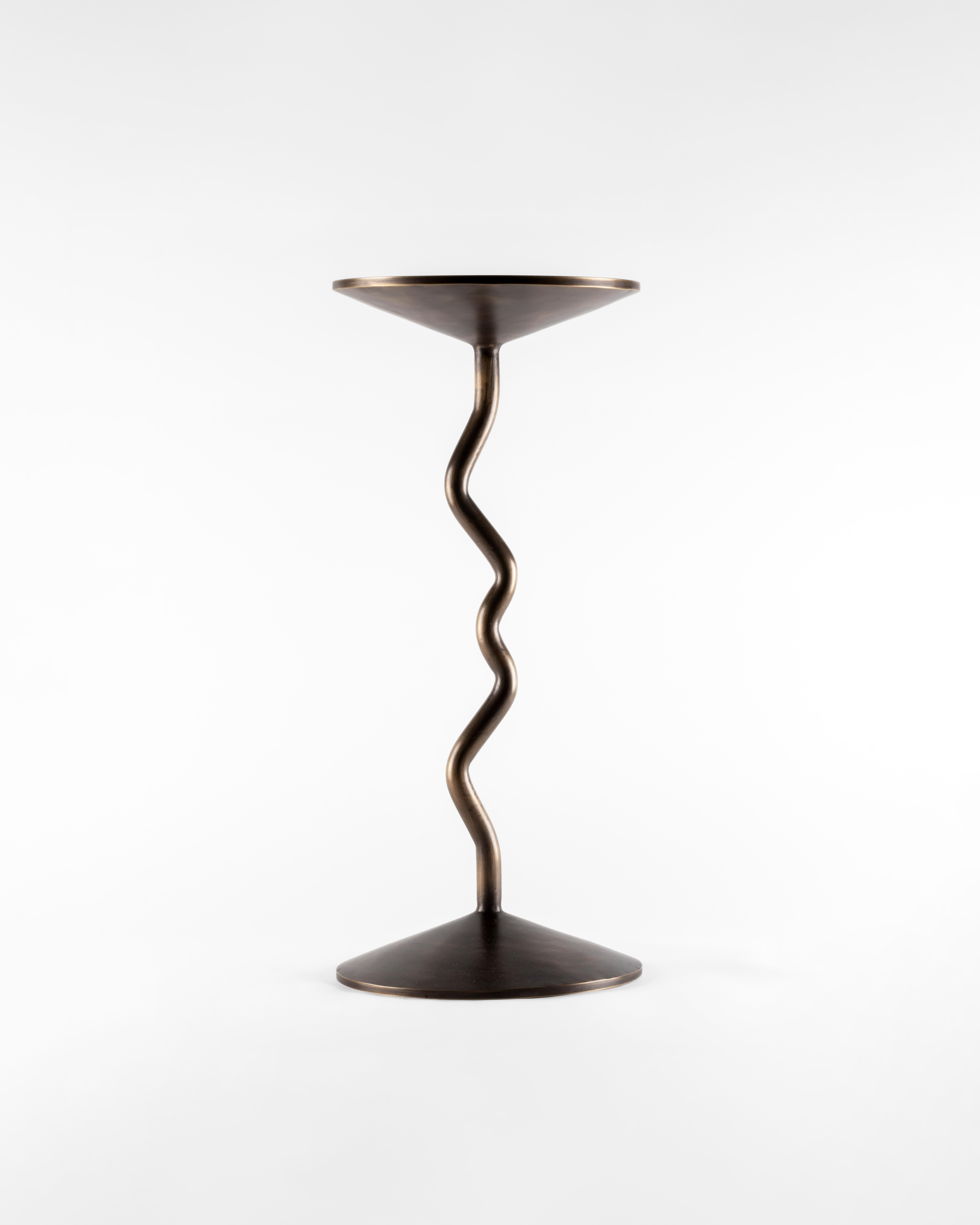 Balance - Tabouret, haltère et table d'appoint en bronze doré fait main en vente 1