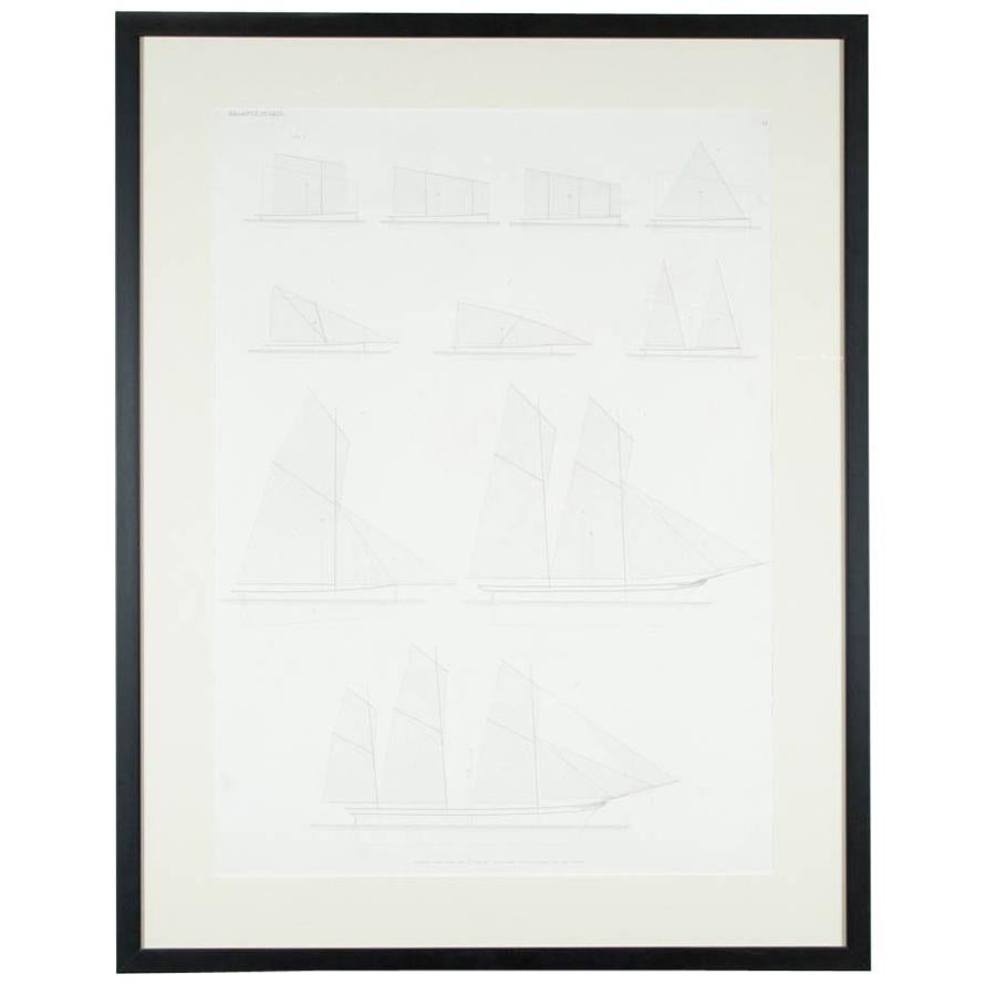 Impression « Ballance of Sail » de Day & Son, lithographie de la reine, datée de 1864 en vente