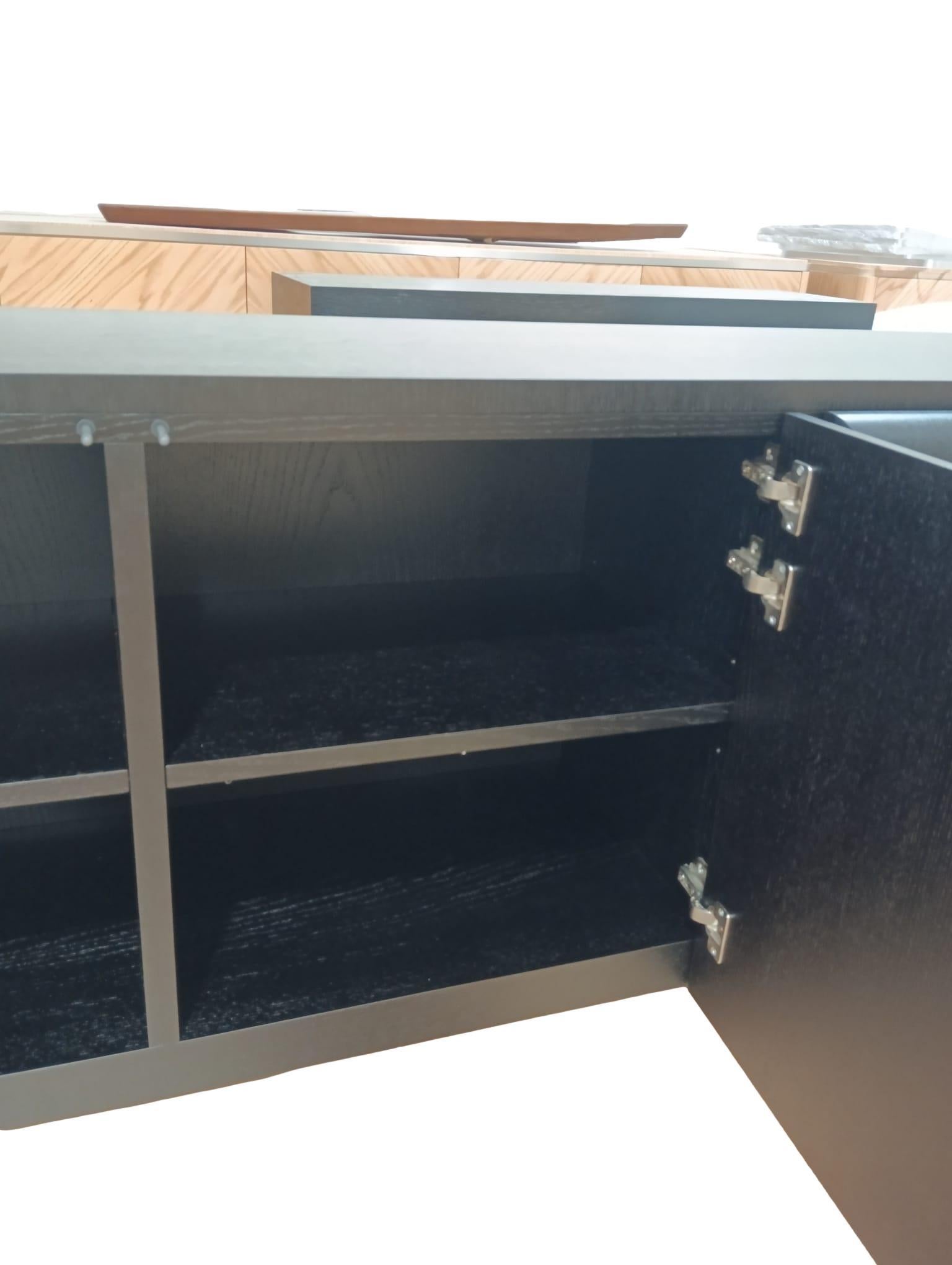 Balance on Order 146949142 Buffet with Curved Edges in Sleek Black Finish For Sale 3