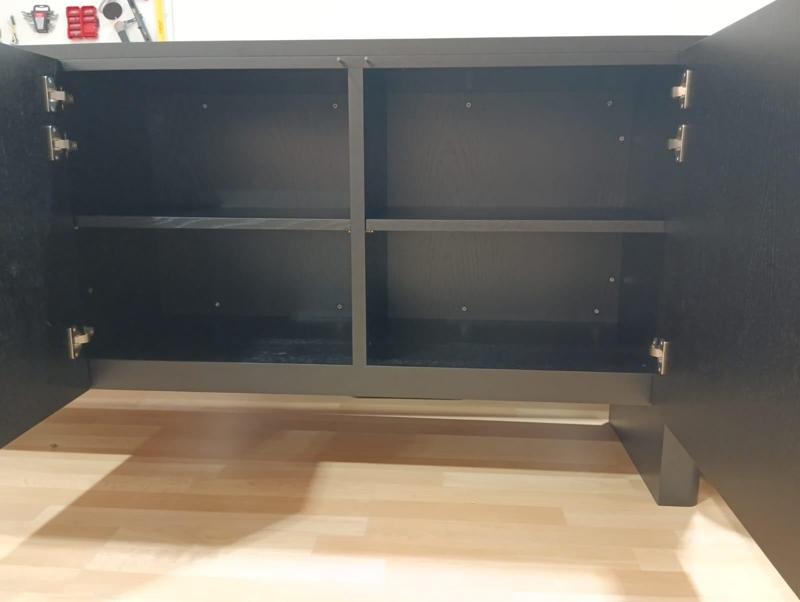 Balance on Order 146949142 Buffet with Curved Edges in Sleek Black Finish For Sale 4