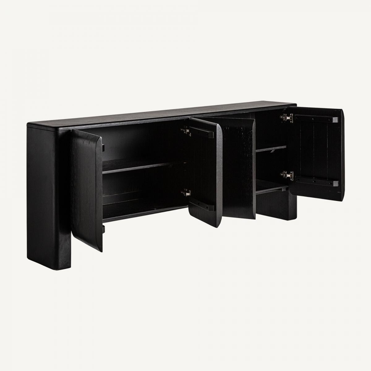 Portoghese Saldo su ordinazione 146949142 Buffet con bordi curvi in elegante finitura nera in vendita