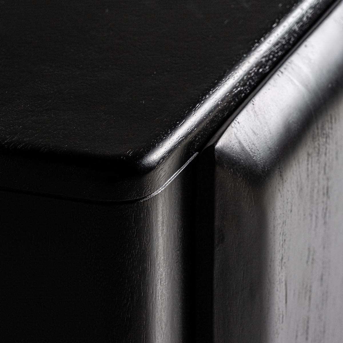 Fatto a mano Saldo su ordinazione 146949142 Buffet con bordi curvi in elegante finitura nera in vendita