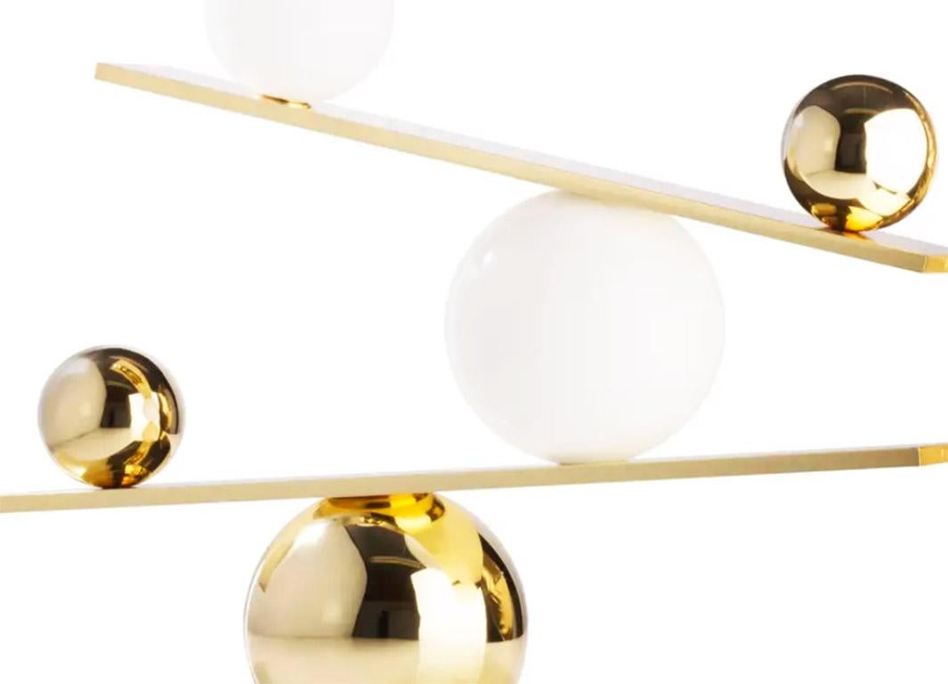 Chinese Balance Plated Brass Table Lamp by Victor Castanera for Oblure For Sale