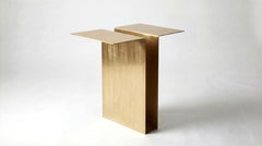 Balance Side Table, Brass and Raw, by AUSTE OST