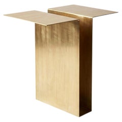 Balance Side Table, Brass and Raw, by AUSTE OST