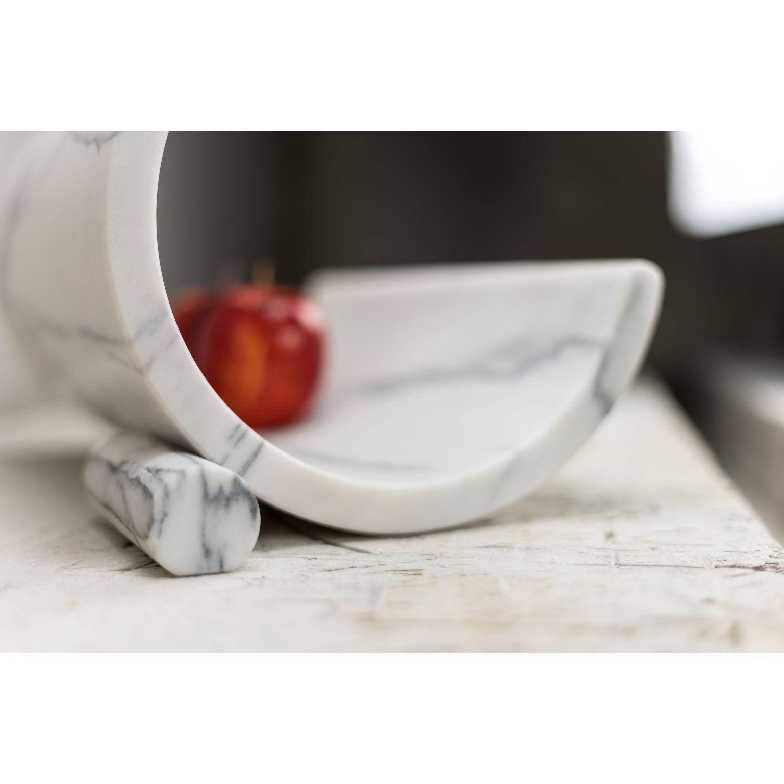 Modern Balanced Marble Fruit Bowl by Essenzia For Sale