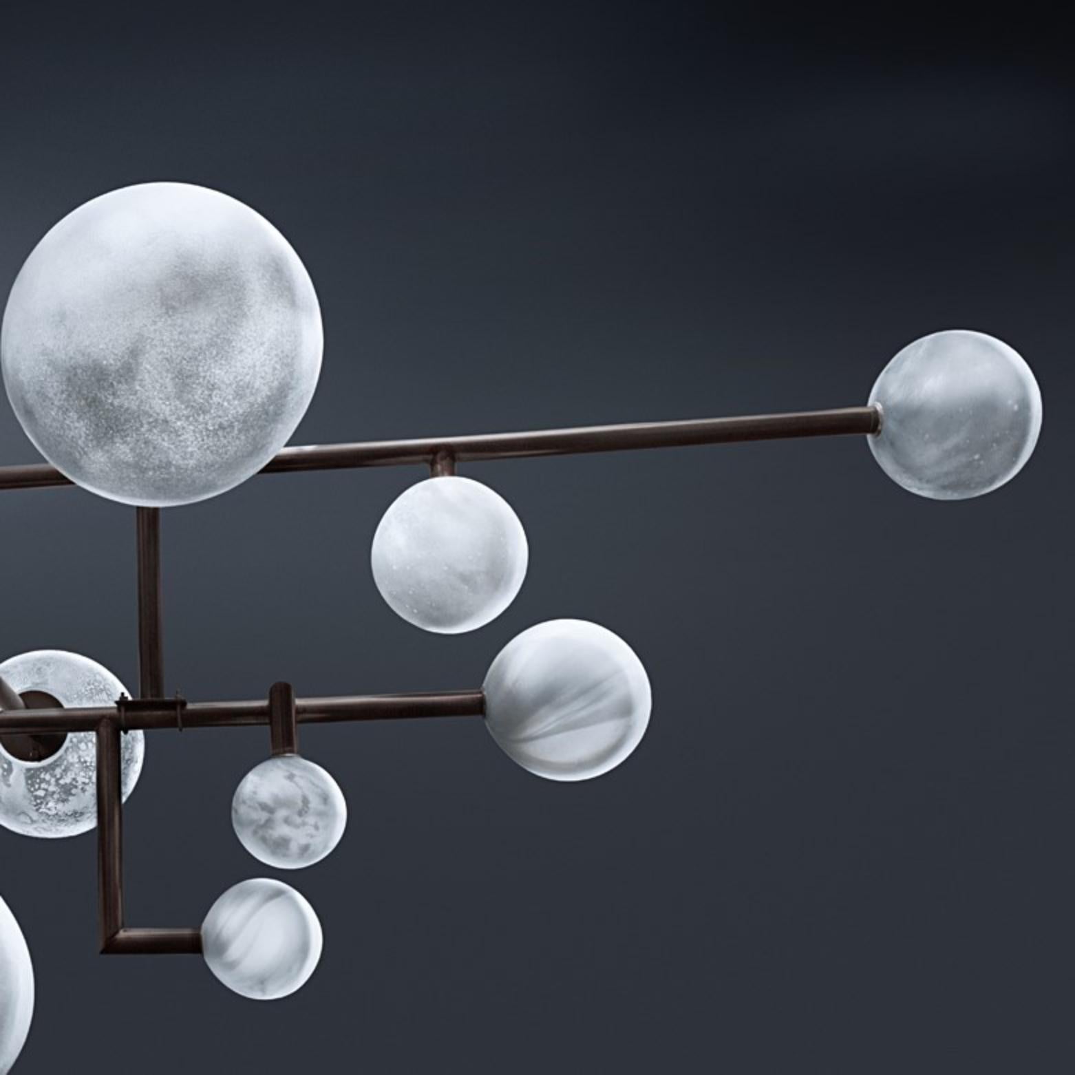 Modern Balanced Planets Chandelier by Ludovic Clément d'armont