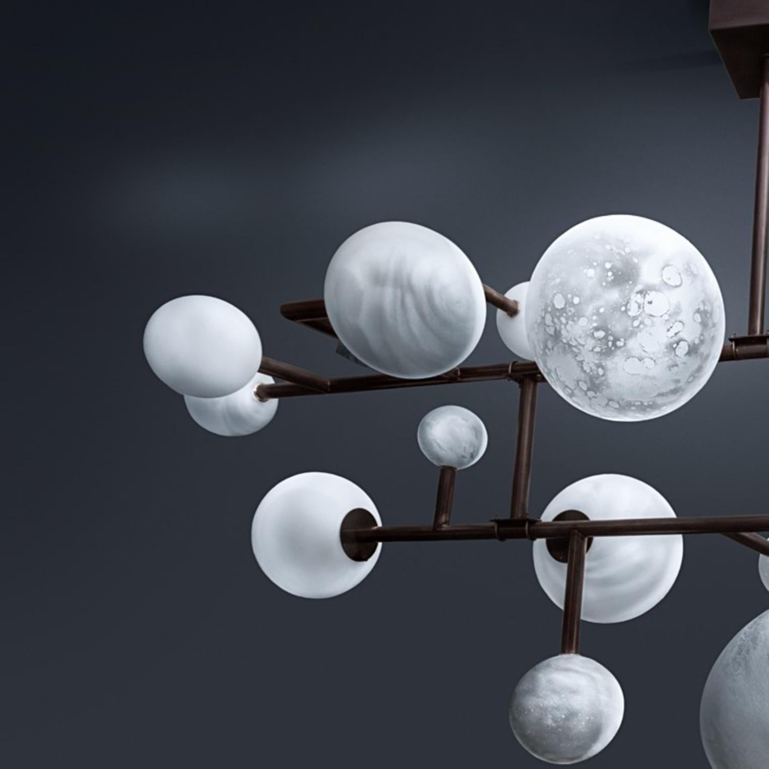 Modern Balanced Planets Chandelier by Ludovic Clément D'armont For Sale