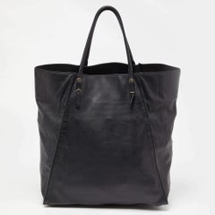 Balanciaga Black Leather Papier A5 Tote