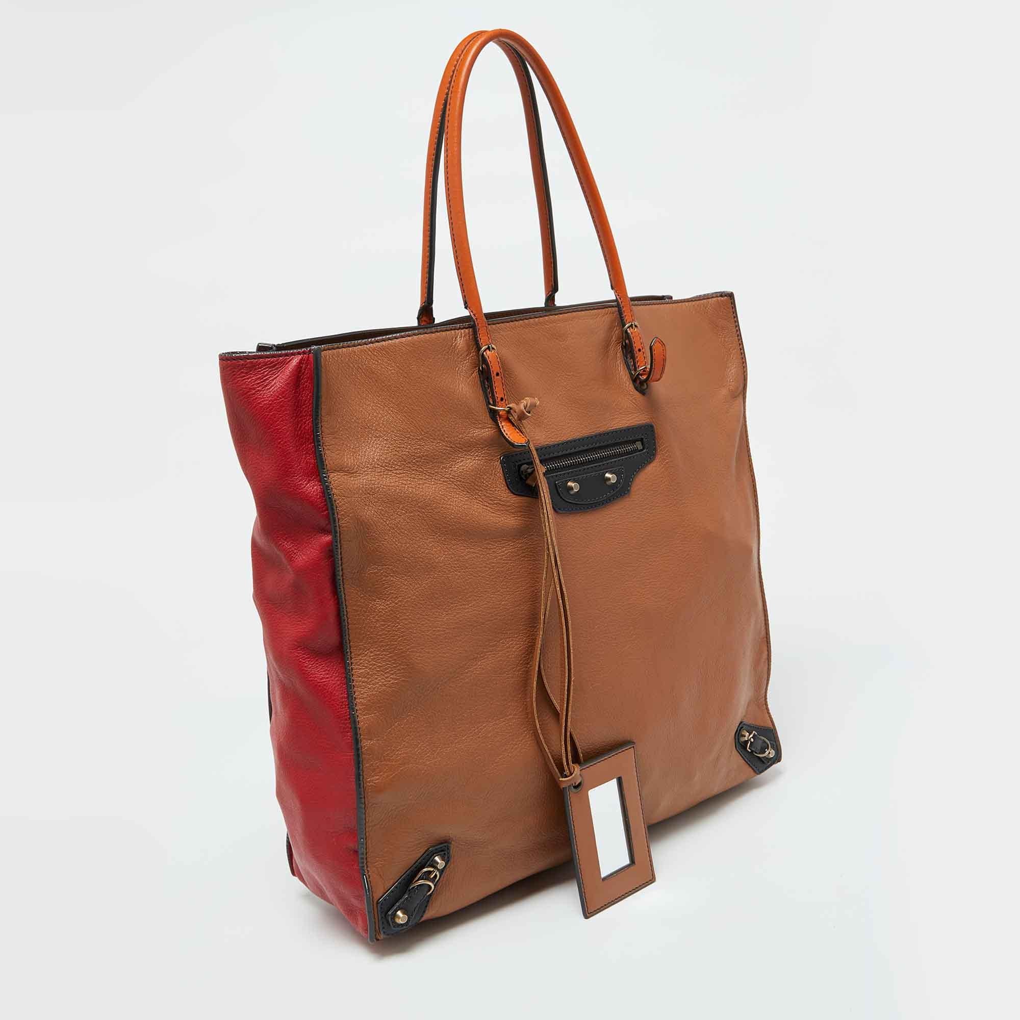 Marrone Balanciaga - Tote Papier A5 in pelle multicolore in vendita