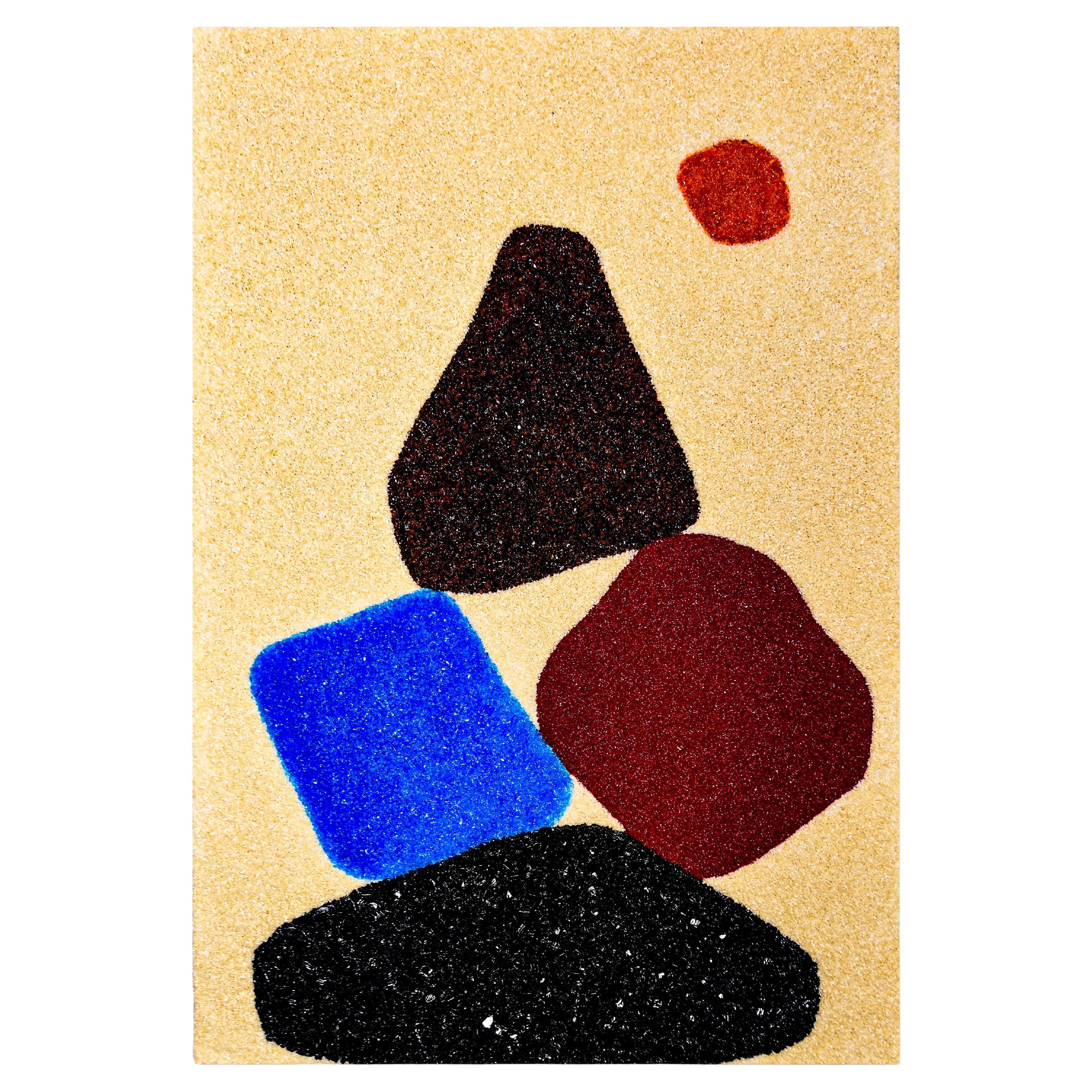 "Balancing Act #1" Large Rectangular Wall Art in Murano Glass Crystals And Resin