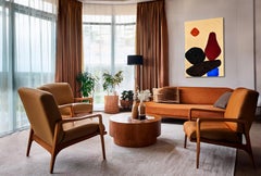 "Balancing Act #2" Große rechteckige Wandkunst aus Murano-Glas mit Kristallen und Harz