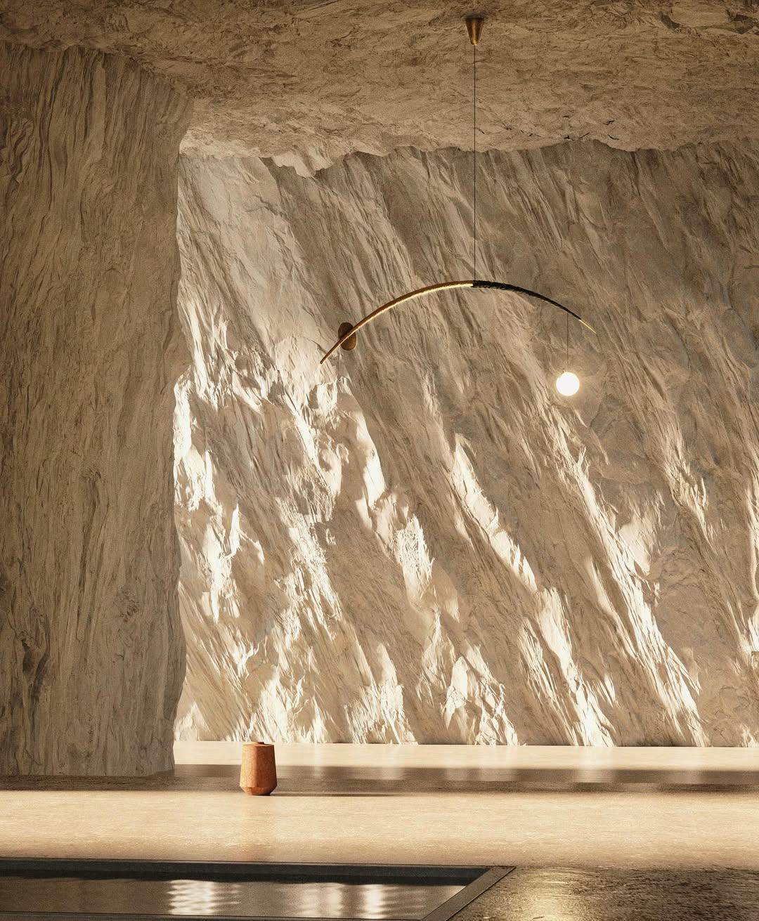 Contemporary Balancing Arc Pendant in Dark Wood and Glass, Limited Edition by Jérôme Pereira For Sale