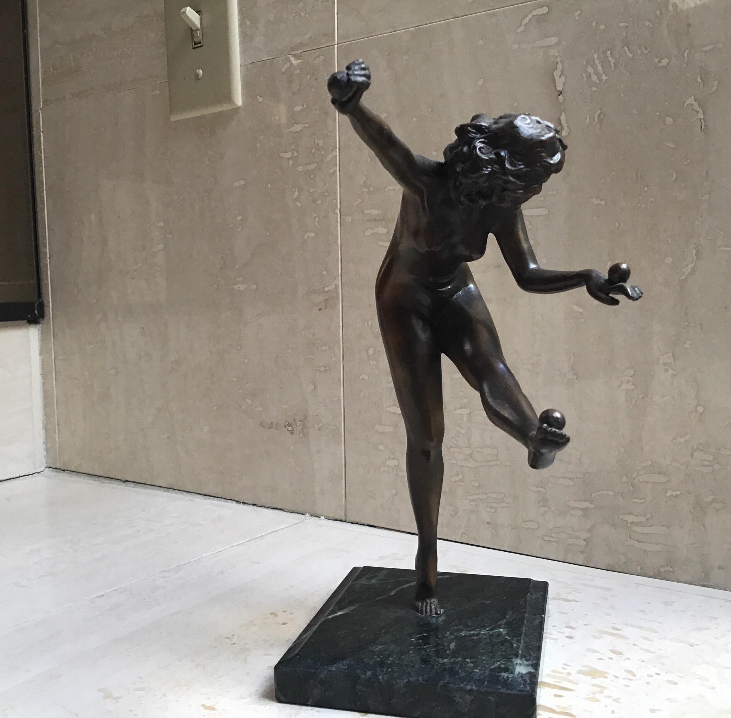 Balancing Ball Girl Bronze Sculpture For Sale 4