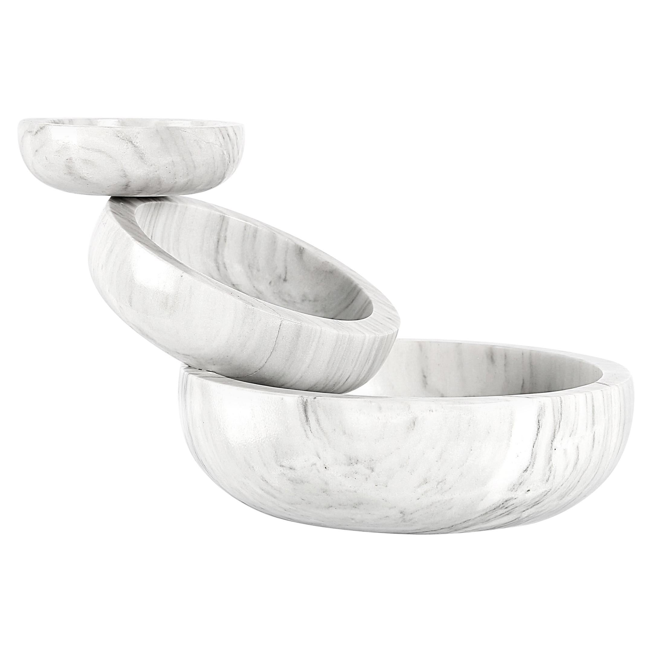 Balancing Marble Sculptural Bowl from the Balance Collection by Joel Escalona For Sale