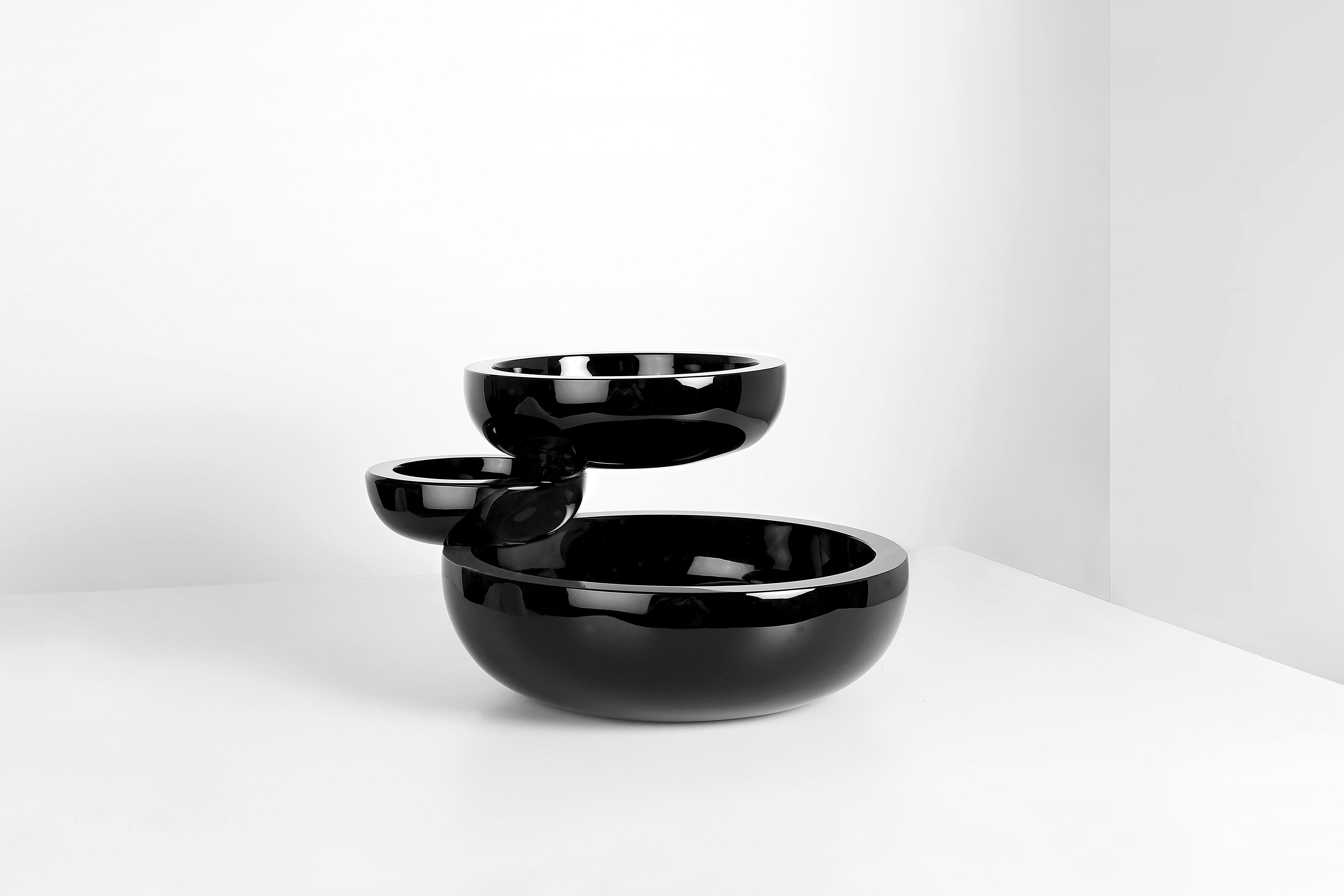 Balancing Obsidian Sculptural Bowl from the Balance Collection by Joel Escalona For Sale 2
