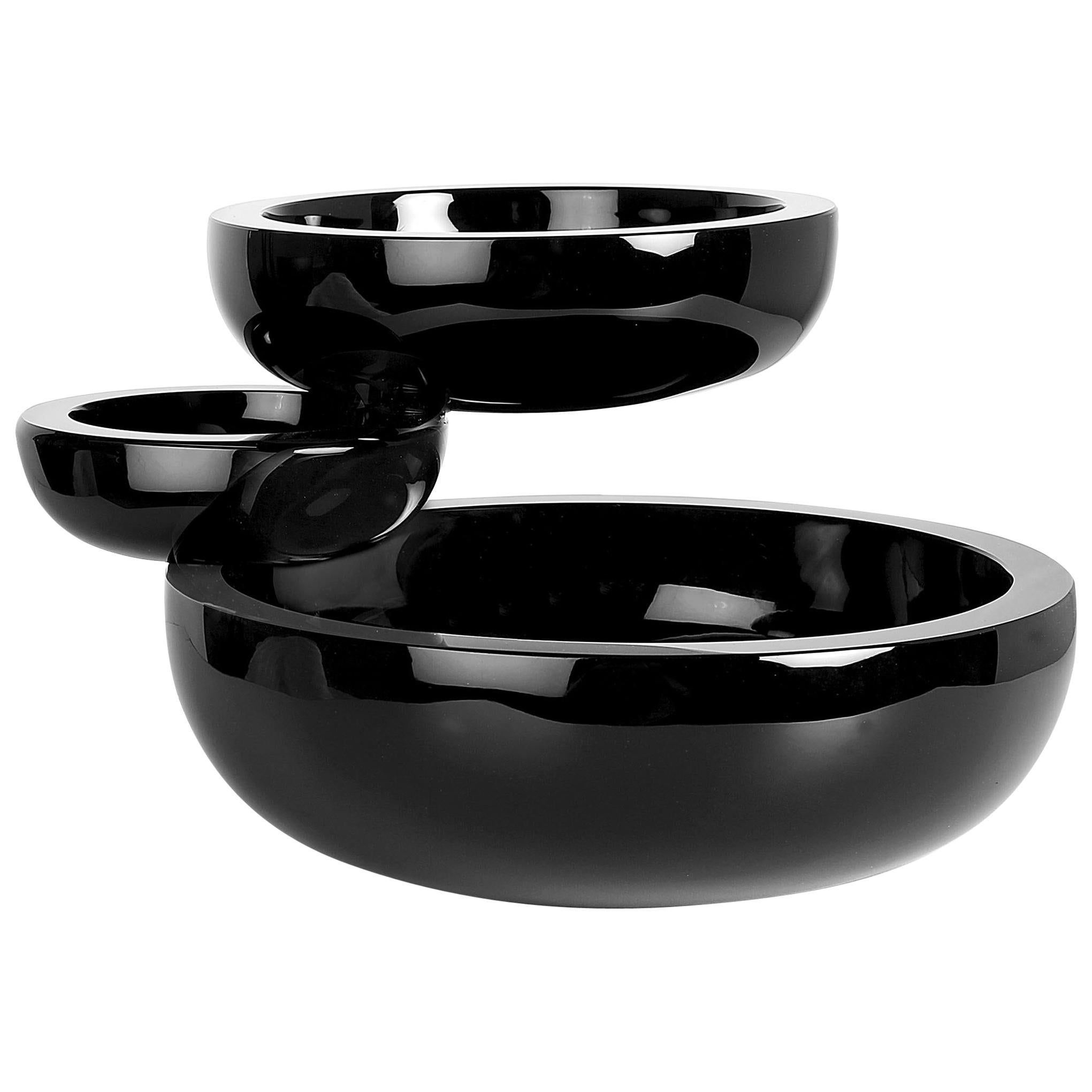 Balancing Obsidian Sculptural Bowl from the Balance Collection by Joel Escalona For Sale