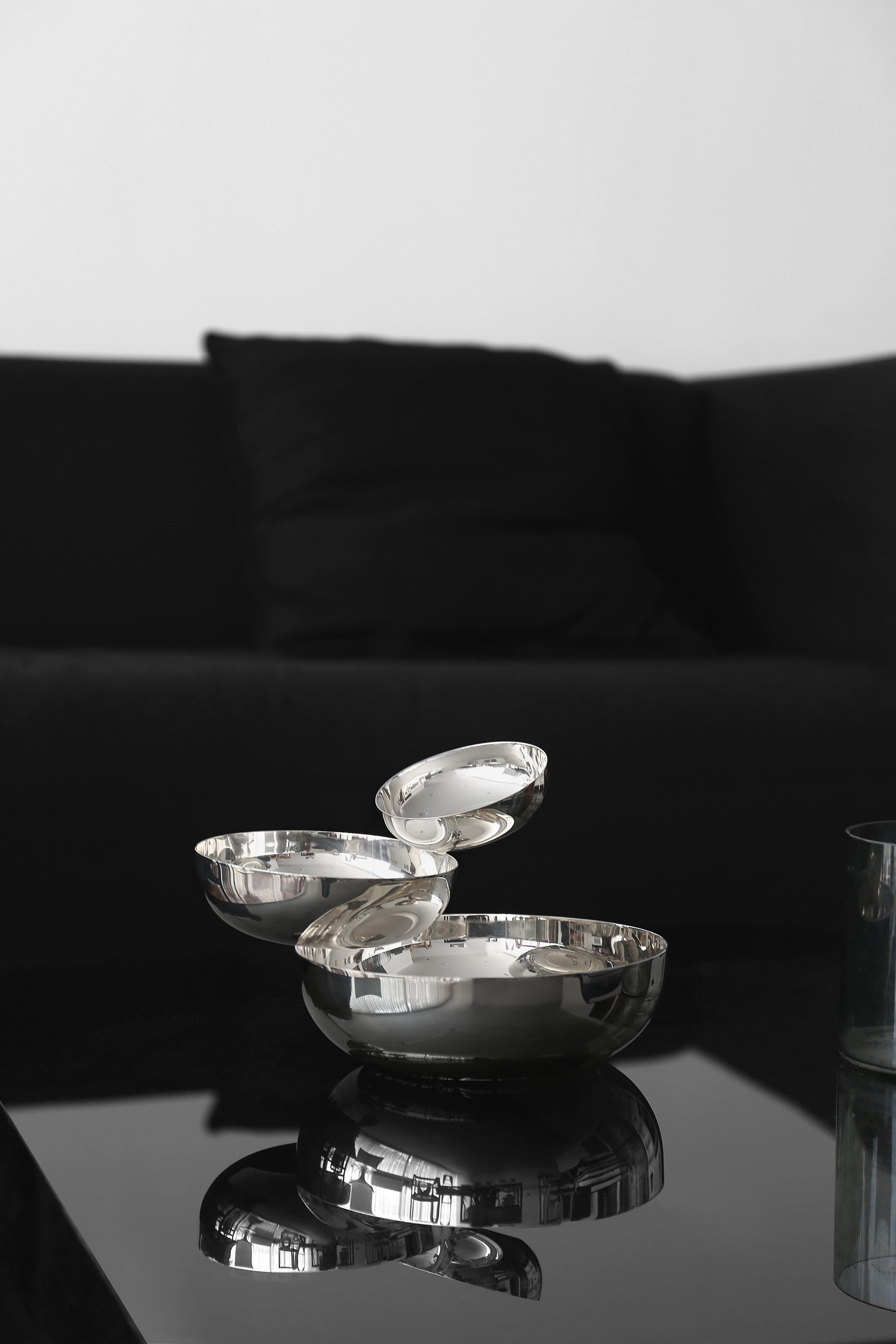 Contemporary Balancing Silver Bowl from the Balance Collection by Joel Escalona For Sale