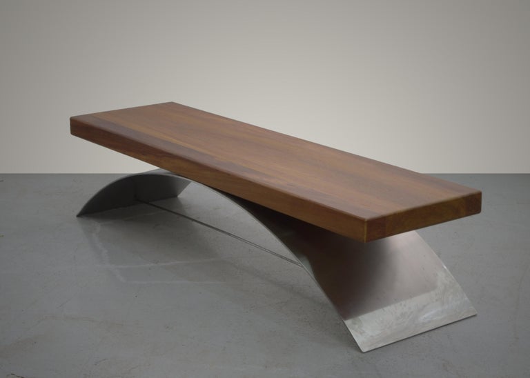 Wood Balanço Bench by Rodrigo Ohtake, Brazilian Contemporary Design For Sale