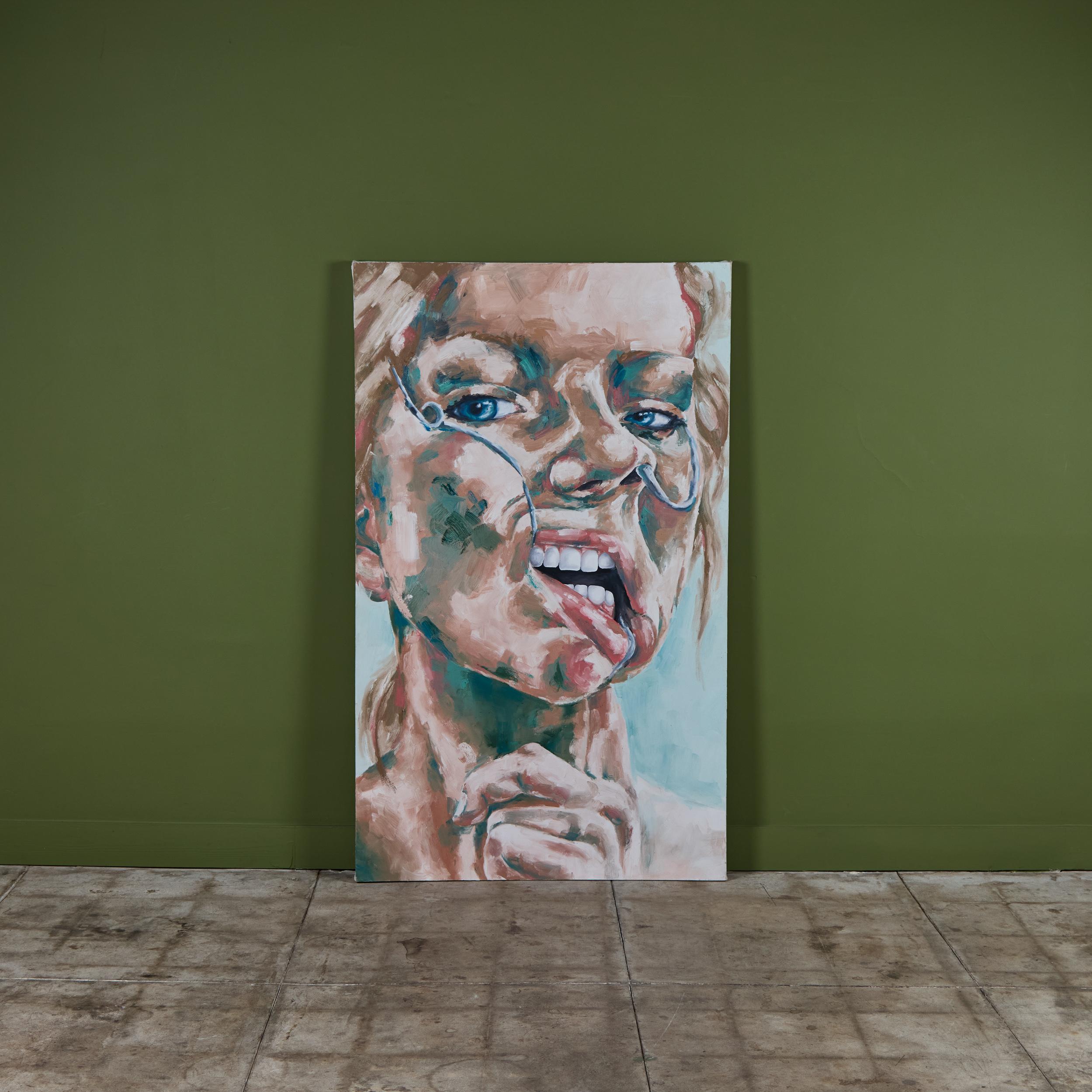 Porträt-Ölgemälde der Künstlerin Melise Hill aus Ontario, ca. 2009. Dieses Selbstporträt mit dem Titel 