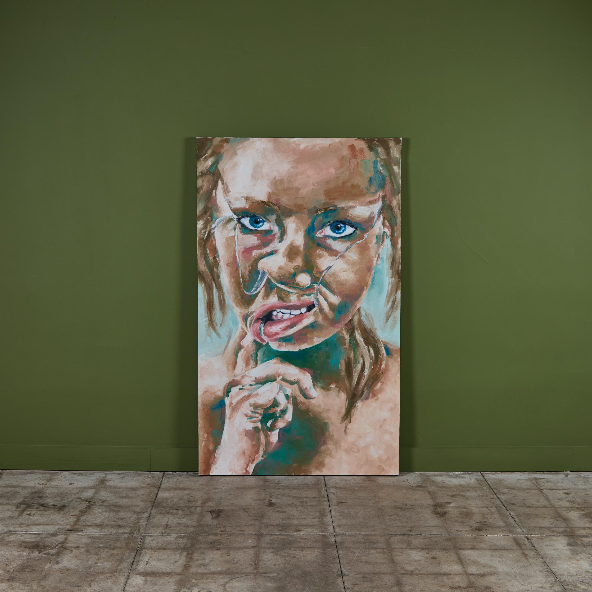 Porträt-Ölgemälde der Künstlerin Melise Hill aus Ontario, ca. 2009. Dieses Selbstporträt mit dem Titel 