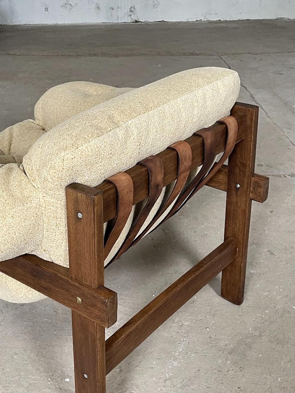 Fabric Balassa Brazilian style Armchair by Ipoly Furniture Company, 1970s For Sale