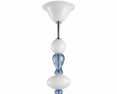 Balbi Sylcom Light Chandelier, blue round, rounded shape artistic Murano glass