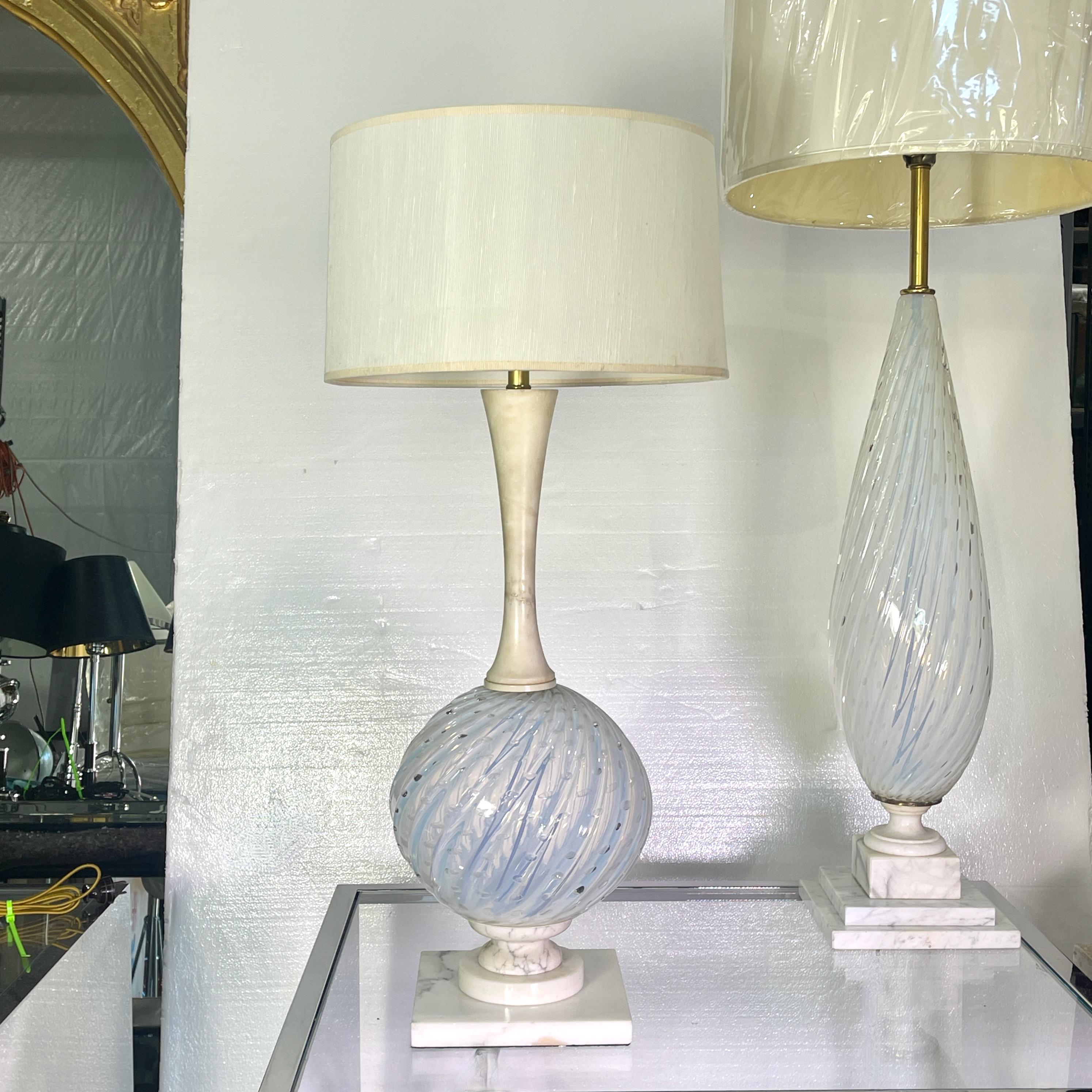 Balboa Bullicante Glass & Alabaster Lamp For Sale 4